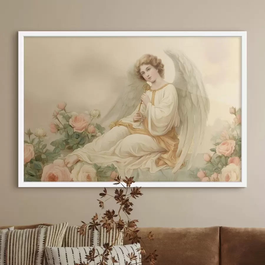 fotószőnyeg egy fantáziafigurás lány papírstílusú illusztráción f48554