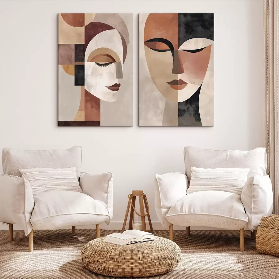 fotótapéta absztrakt női arcok m30258