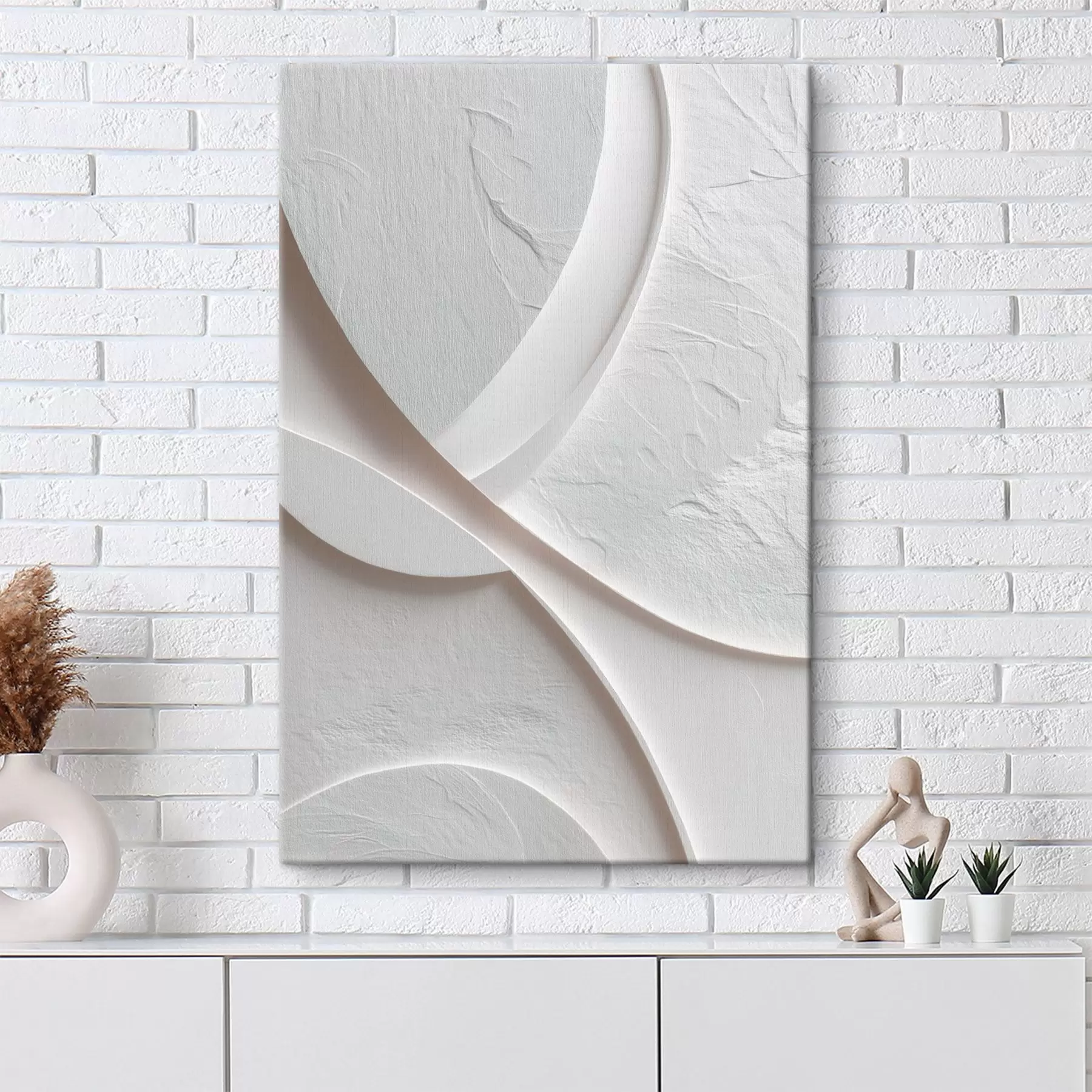 fotótapéta Dekoratív panel sima vonalakkal és kőhatású textúrával világos háttér előtt s48192