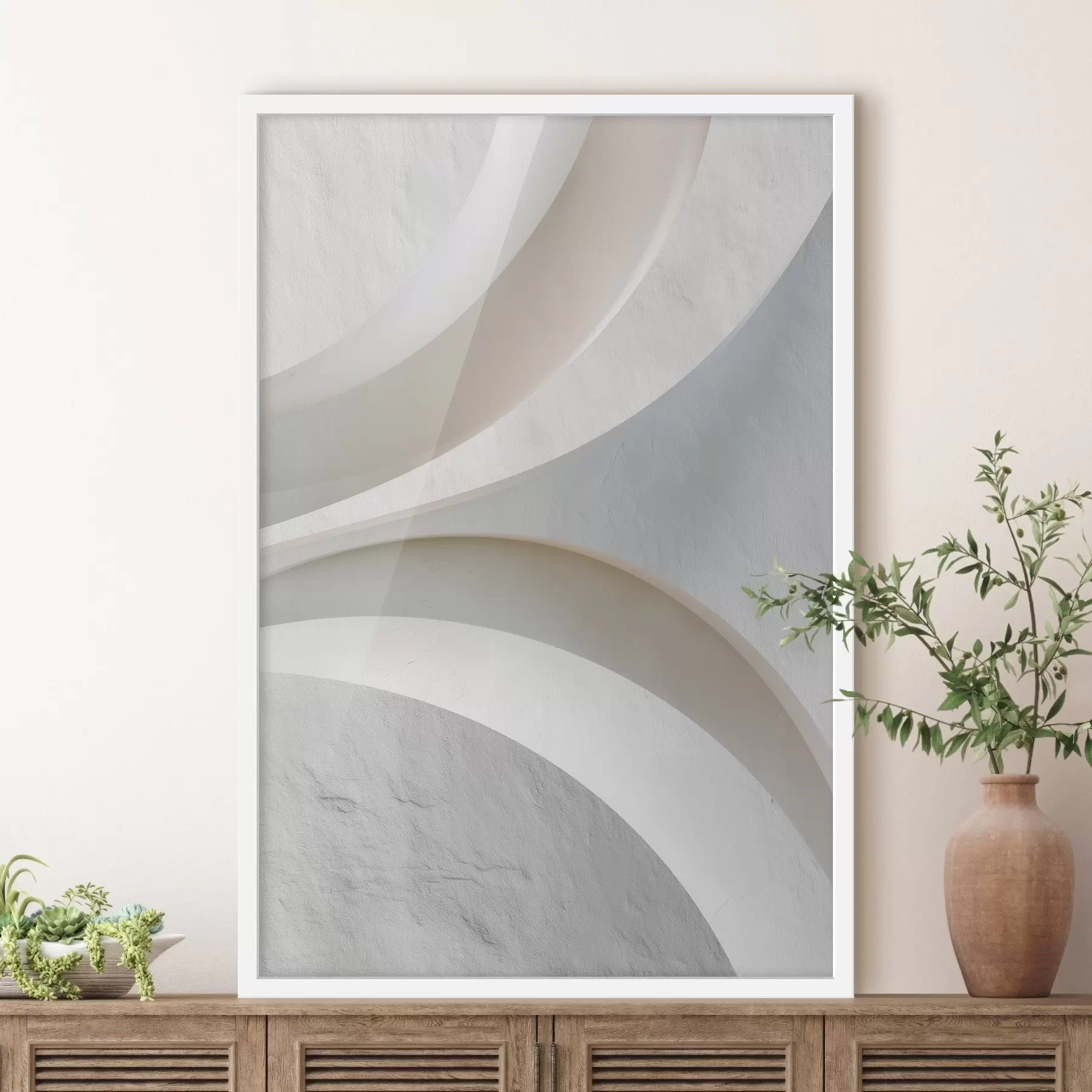 fotószőnyeg Dekoratív panel térbeli építészeti formákkal világos háttér előtt f48191