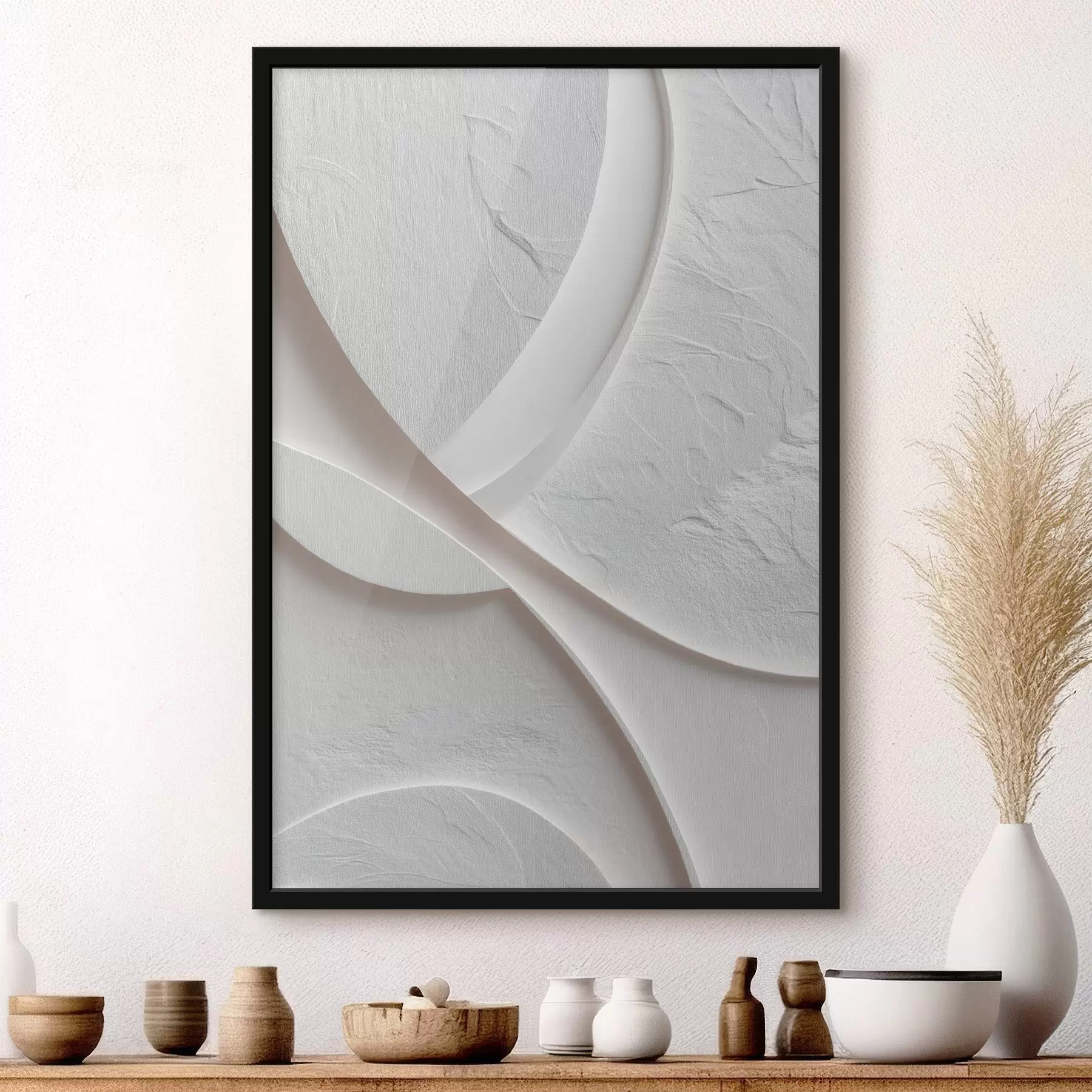 fotószőnyeg Dekoratív panel sima vonalakkal és kőhatású textúrával világos háttér előtt f48192