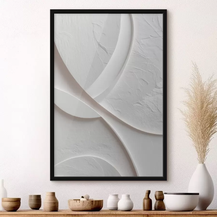 fotószőnyeg Dekoratív panel sima vonalakkal és kőhatású textúrával világos háttér előtt f48192