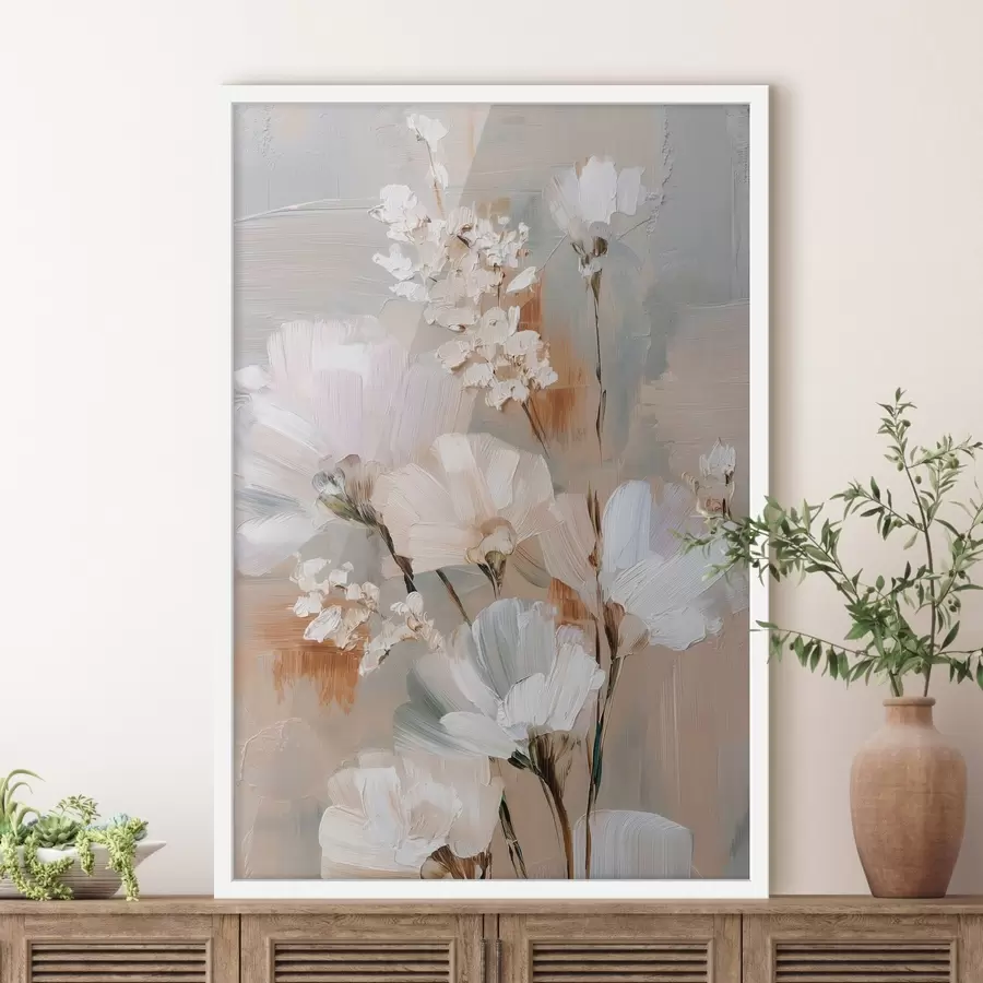 fotószőnyeg Pasztellszínekkel festett virágkompozíció olajfestmény stílusban f48194