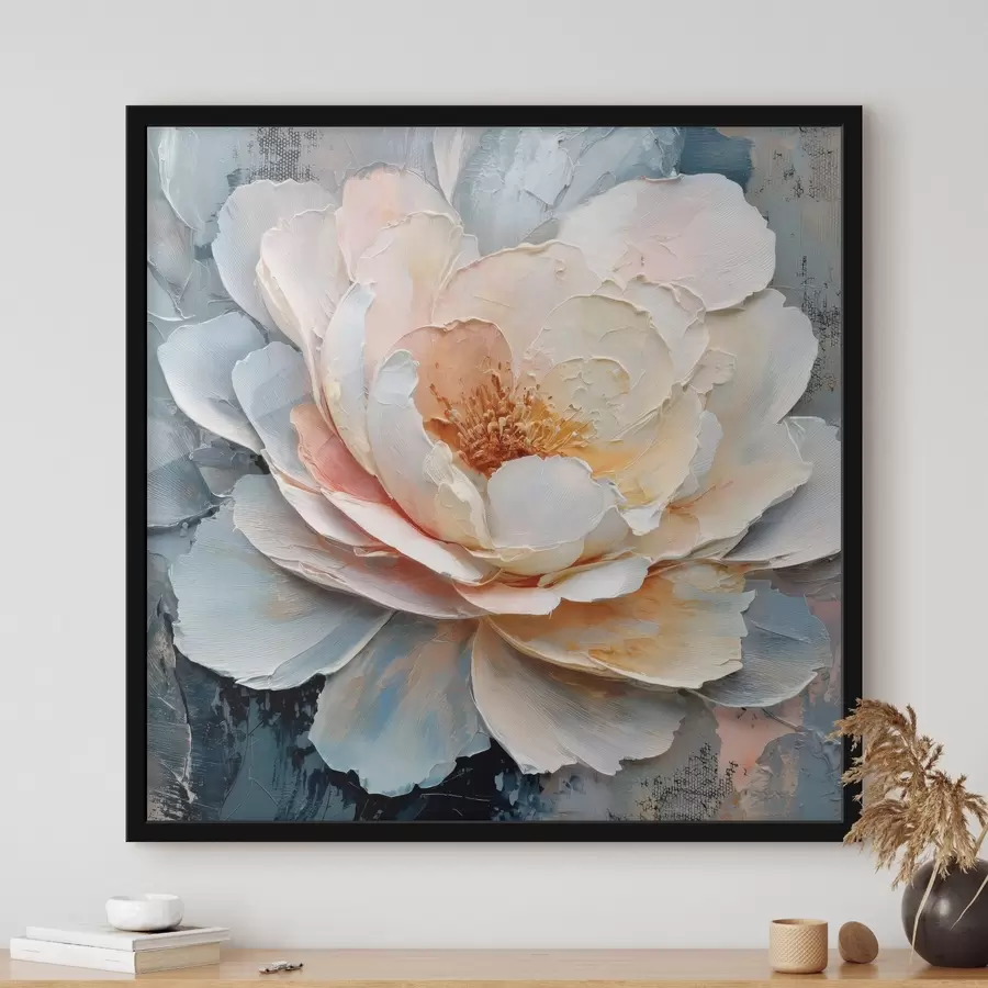 fotószőnyeg Virág közeli képe, kifejező, texturált ecsetvonásokkal, kortárs festészeti stílusban f48198