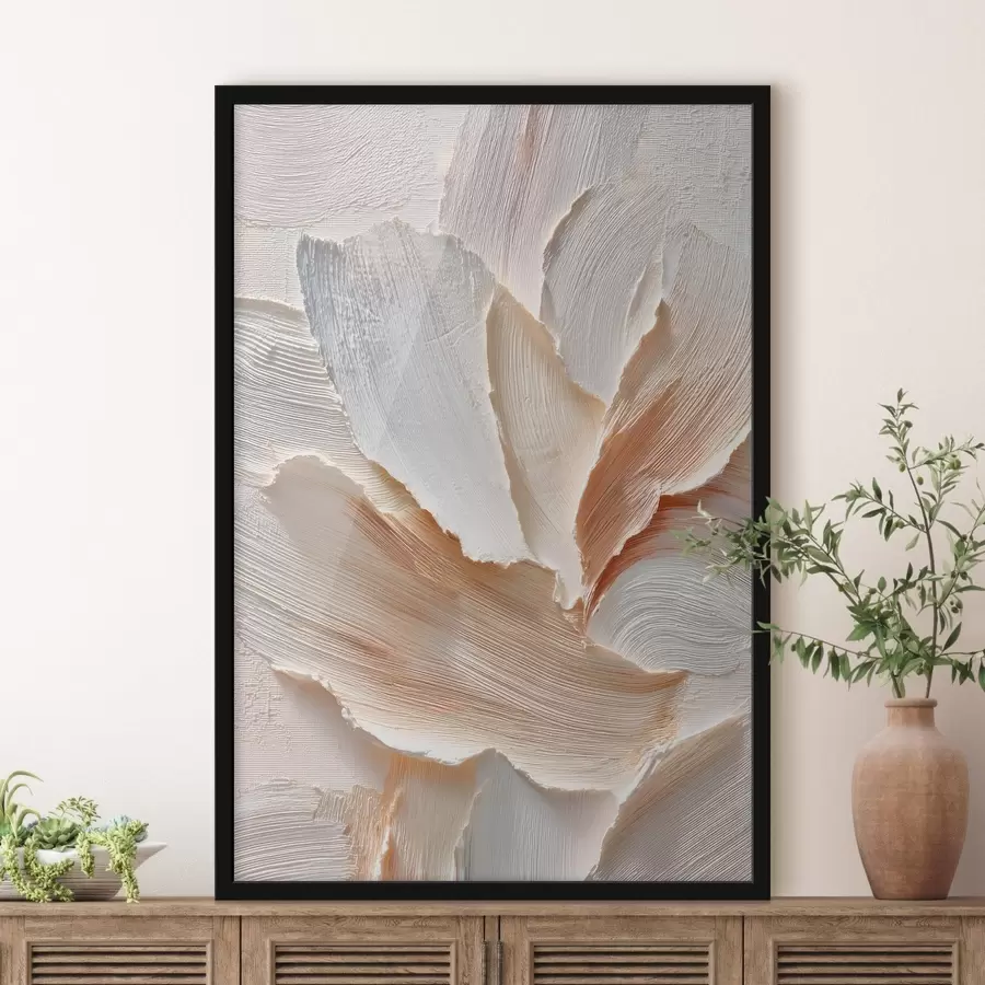 fotószőnyeg Absztrakt kompozíció világos tónusokban, markáns ecsetvonás-textúrával f48199