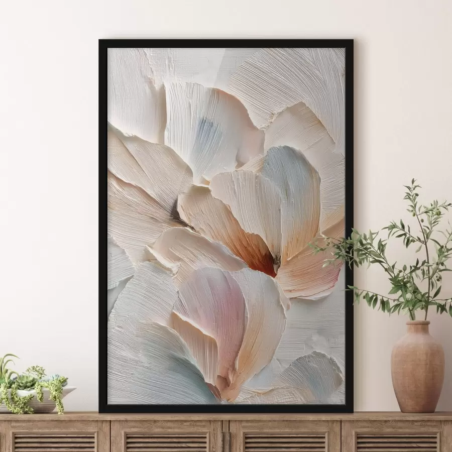 fotószőnyeg Stilizált kompozíció vastag ecsetvonás-hatással világos háttér előtt f48200