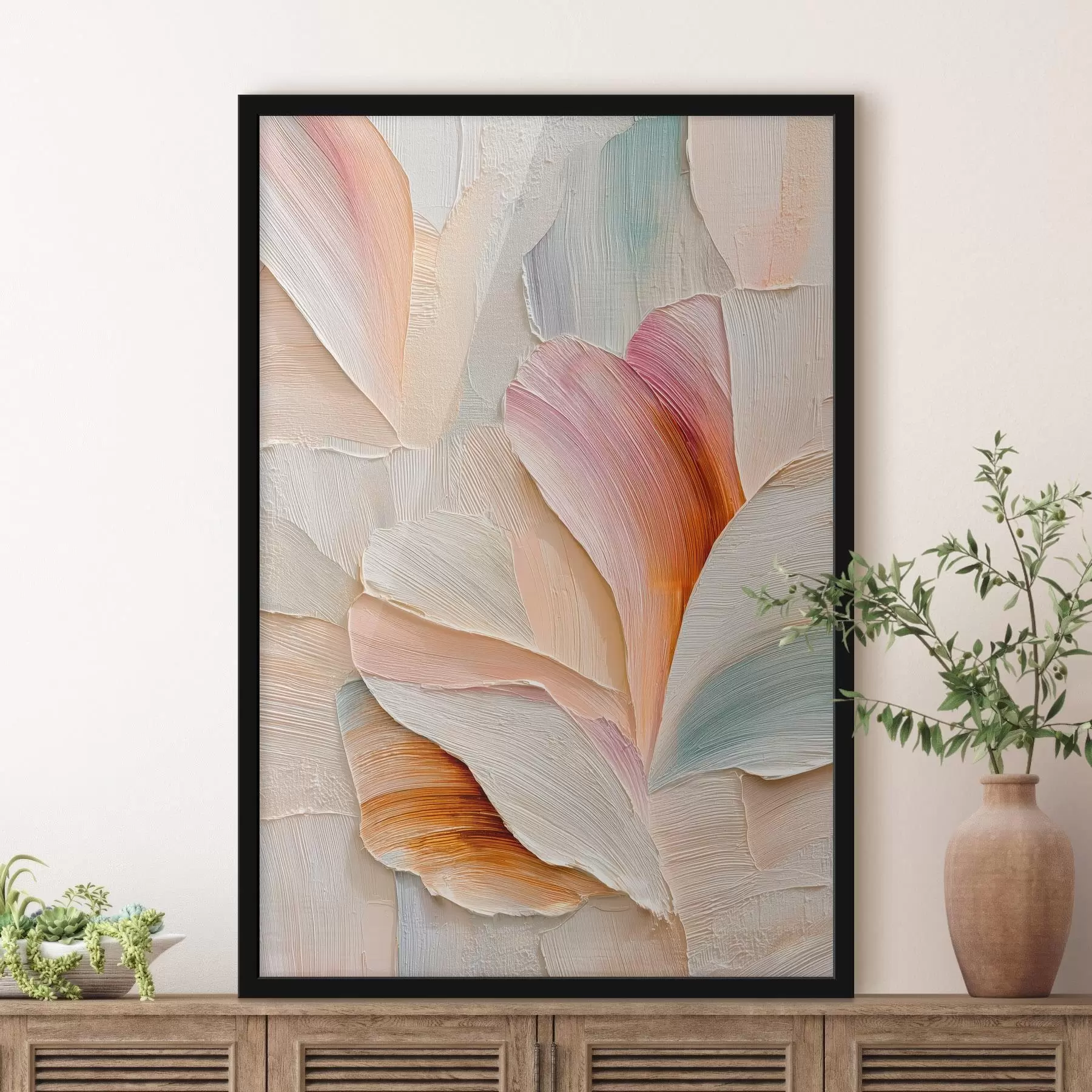 fotószőnyeg Művészi illusztráció térhatású szirmokkal, kortárs festészeti stílusban f48201