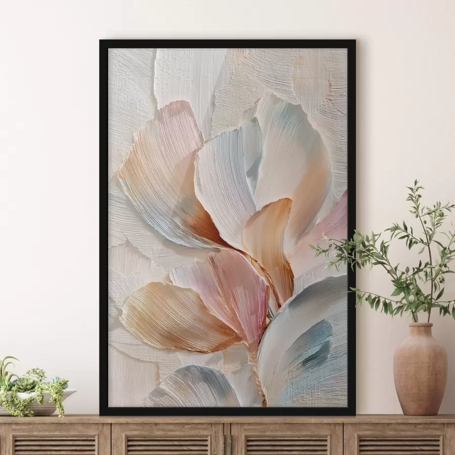 fotószőnyeg Stilizált kompozíció vastag ecsetvonás-hatással világos háttér előtt f48203