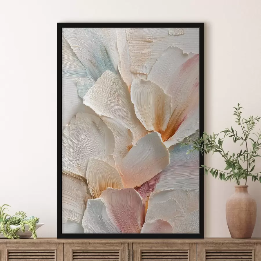 fotószőnyeg Absztrakt virágkompozíció világos színekben, olajfestmény stílusban f48204