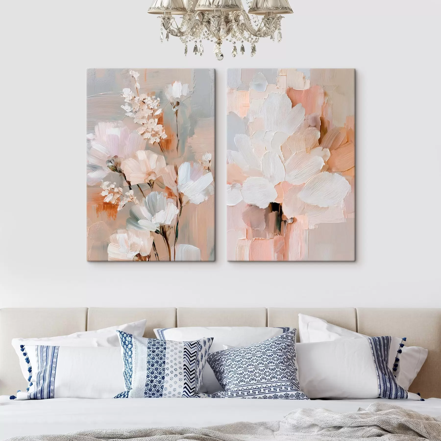 fotótapéta Absztrakt, könnyed virágok kifejező ecsetvonásokkal, kortárs művészeti stílusban m30137