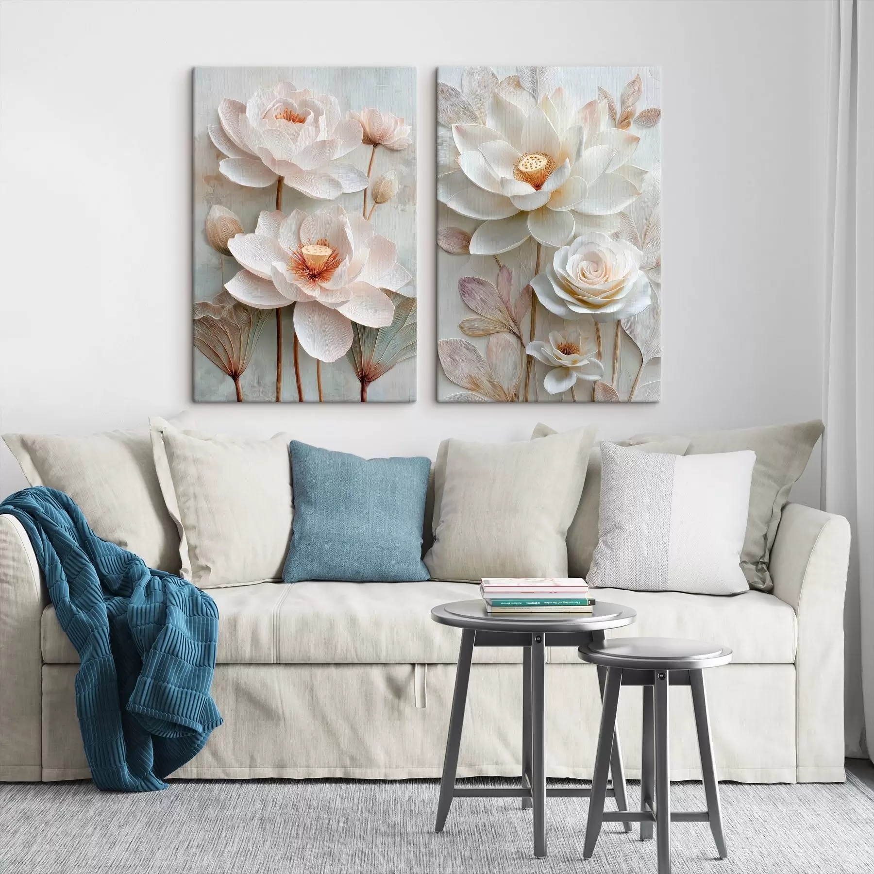 fotótapéta Kifinomult virágkompozíció texturált szirmokkal, 3D-s illusztrációs stílusban m30143