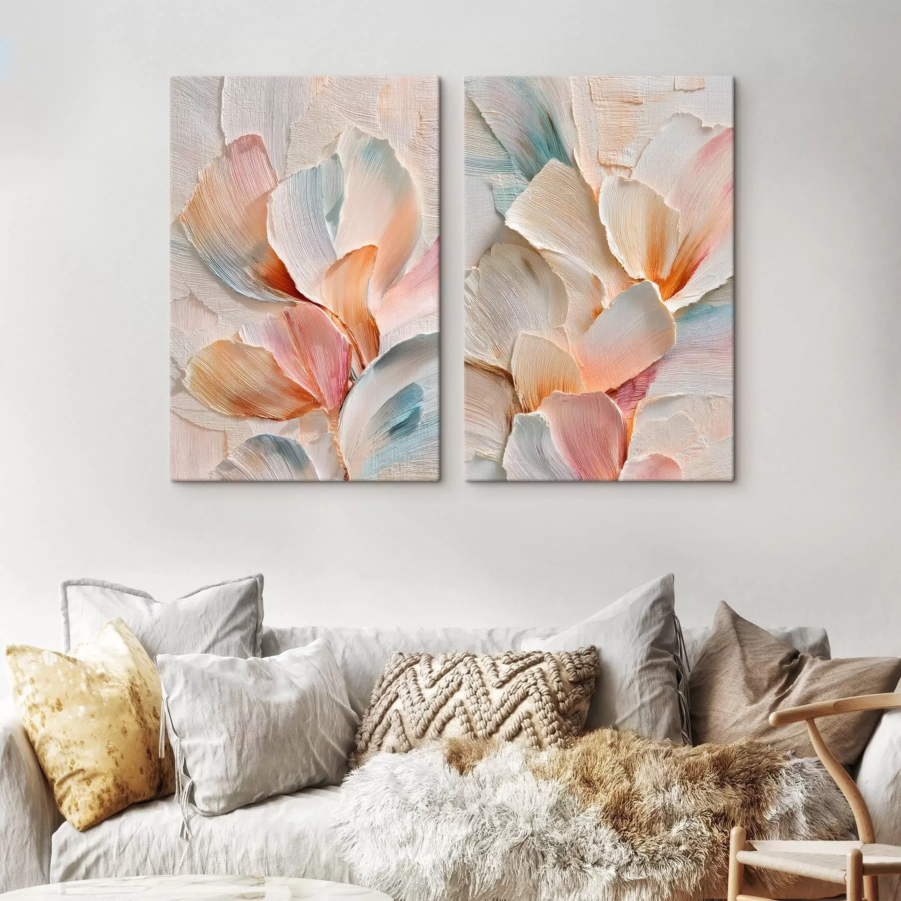 fotótapéta Térhatású, markáns textúrájú díszszirmok kortárs művészeti stílusban m30144