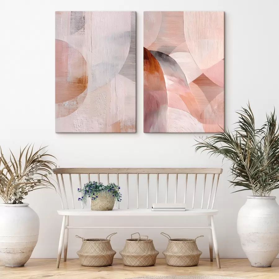 fotótapéta A meleg színek és a texturált vonalak harmóniája a képzőművészeti stílusban m30146