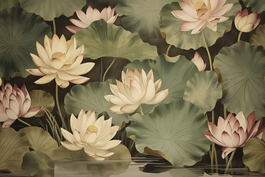 fotószőnyeg Régi lótuszvirágok w05445