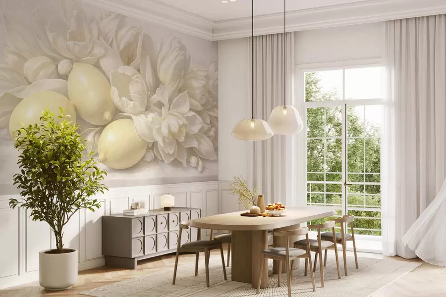 fotószőnyeg Finom virágillat, citrommal w05449