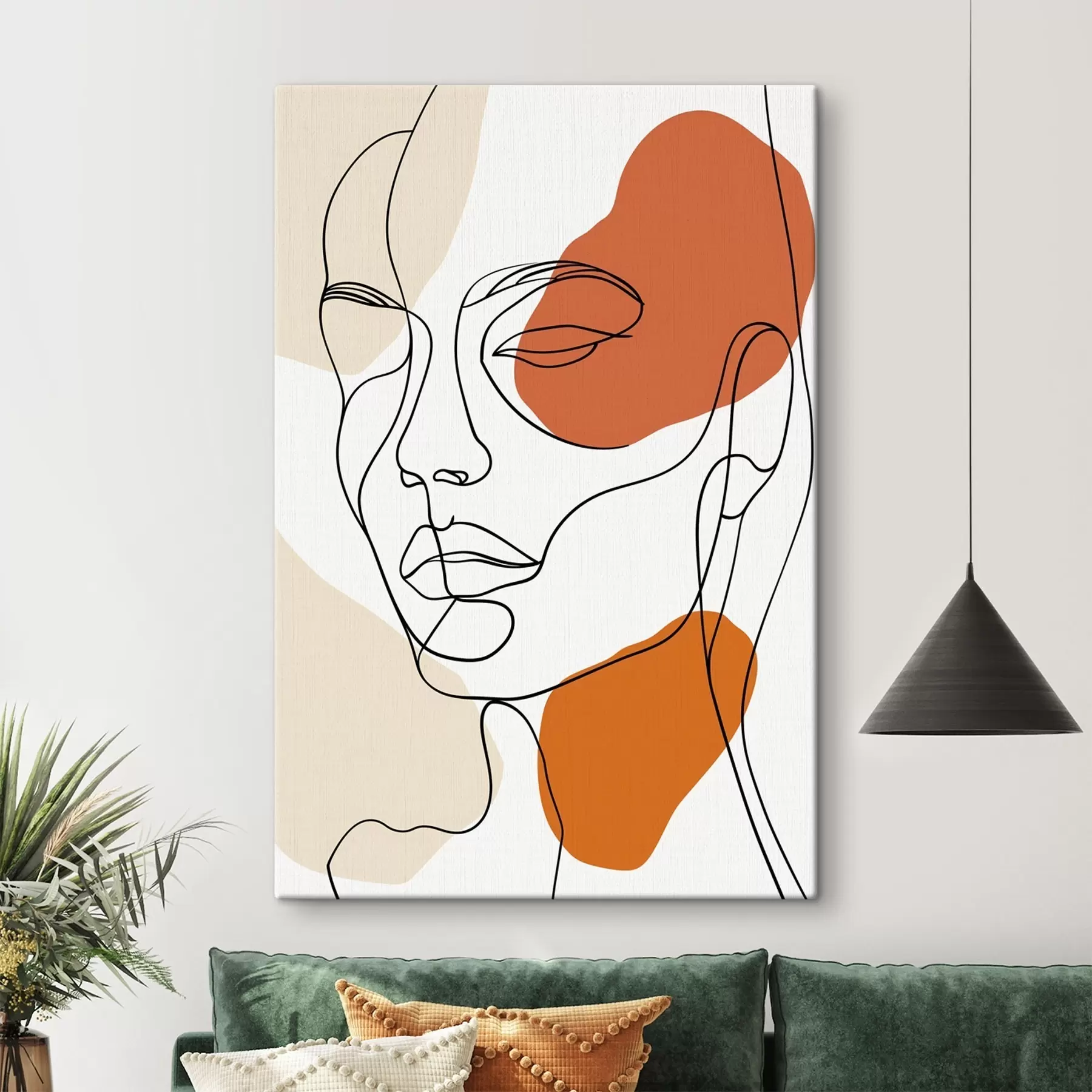 fotótapéta Absztrakt arcok, vonalrajz s48569