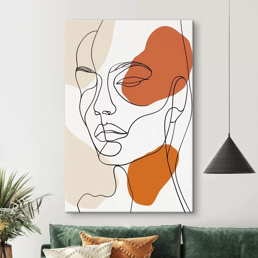 fotótapéta Absztrakt arcok, vonalrajz s48569