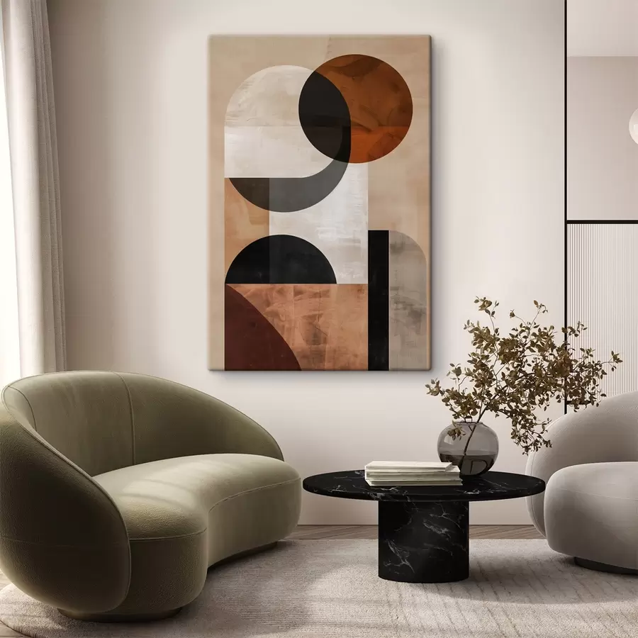 fotótapéta Geometrikus absztrakció, bézs és fekete s48583