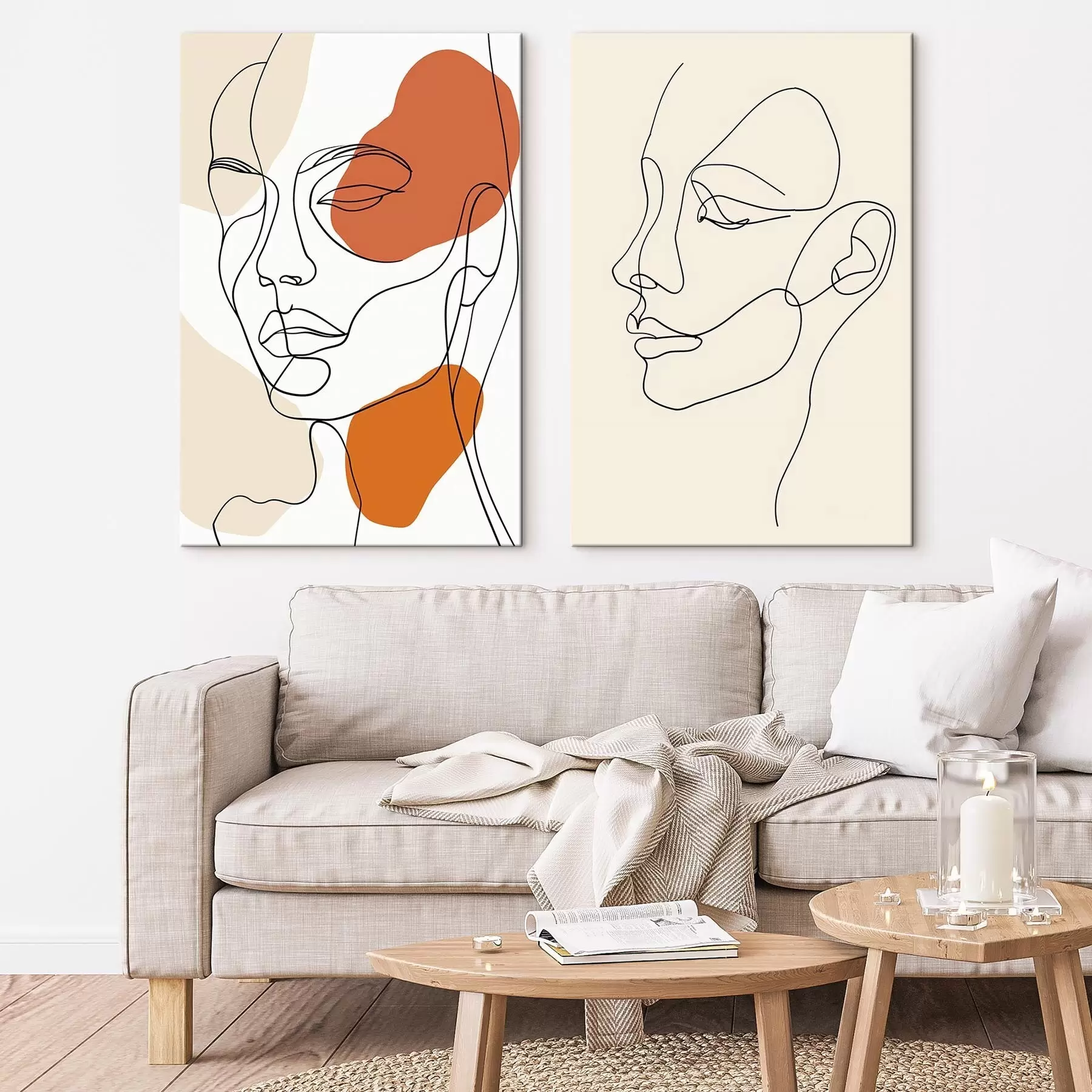 fotótapéta Absztrakt arcok, modern minimalizmus m30270