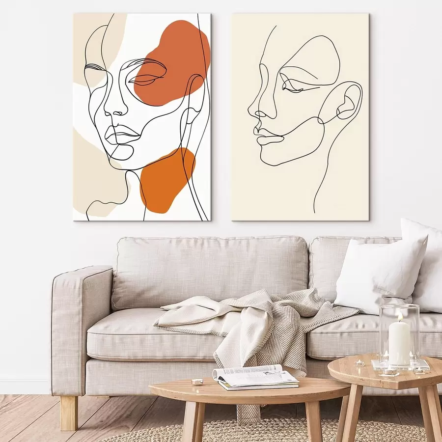 fotótapéta Absztrakt arcok, modern minimalizmus m30270