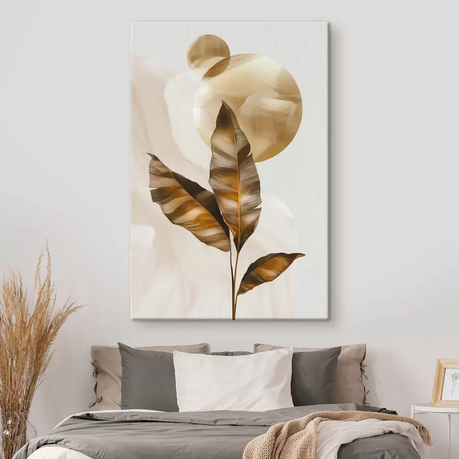 fotótapéta Levelekből és körökből álló absztrakt kompozíció s48614