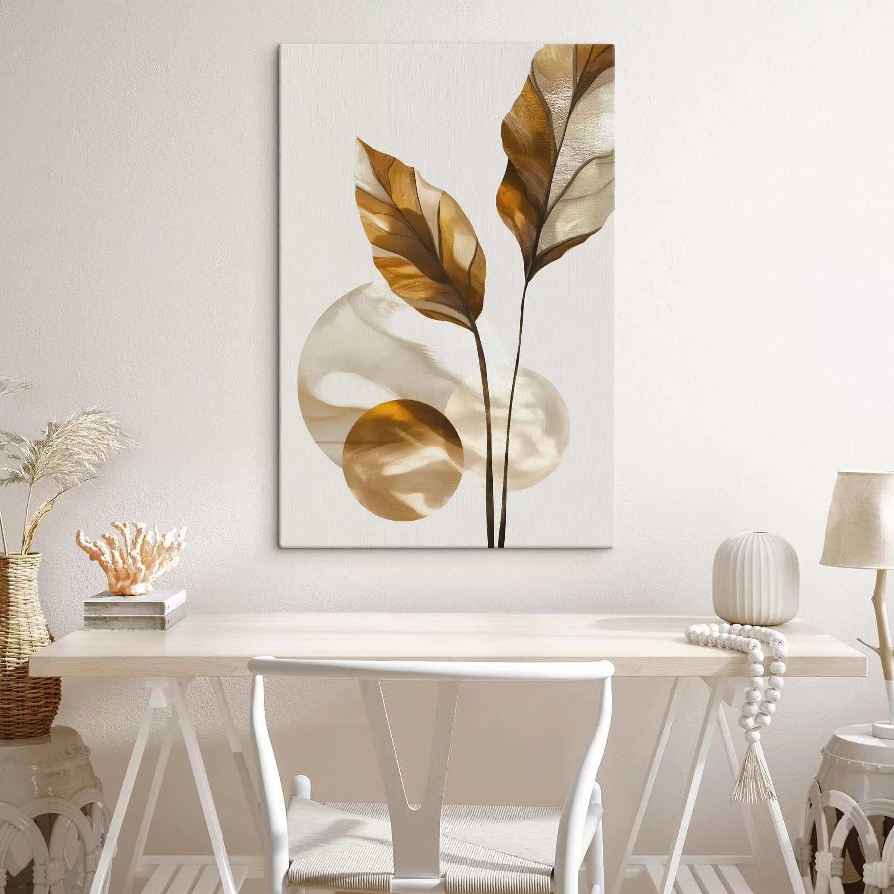 fotótapéta Levelekből és körökből álló absztrakt kompozíció s48615