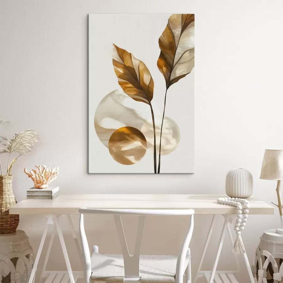 fotótapéta Levelekből és körökből álló absztrakt kompozíció s48615