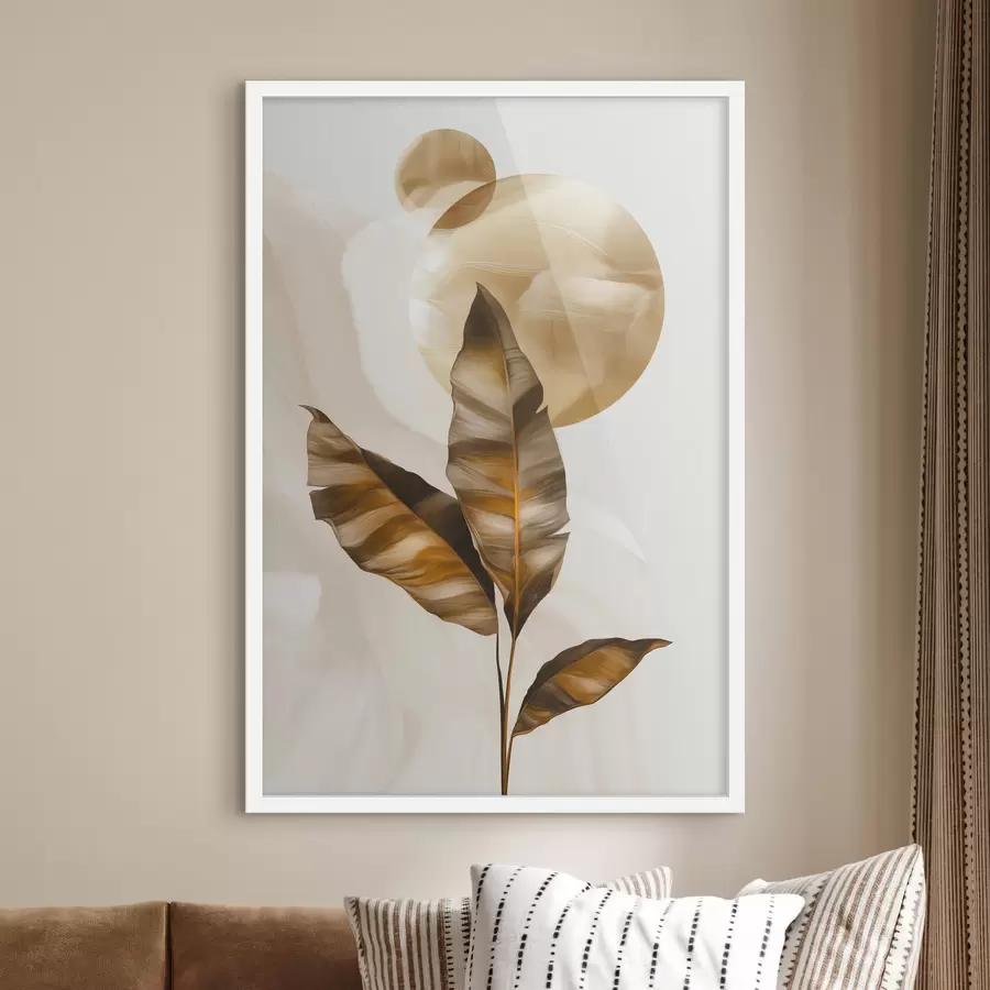 fotószőnyeg Levelekből és körökből álló absztrakt kompozíció f48614