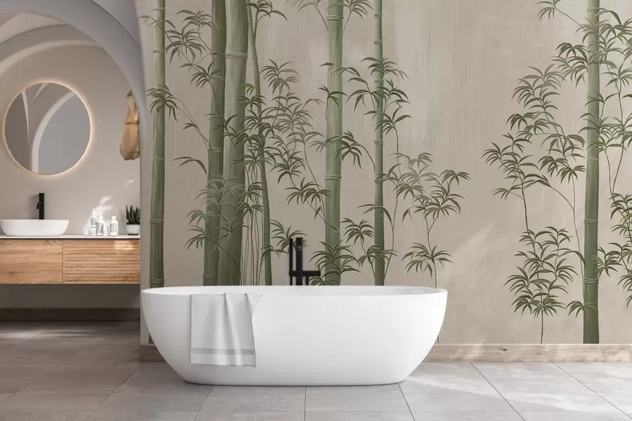 fotószőnyeg Világoszöld bambusz  w05120v1