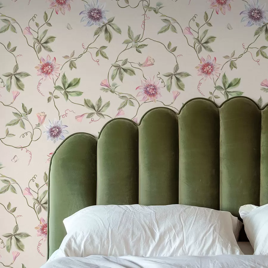 fotószőnyeg Minta egzotikus virágokkal és indákkal a01131