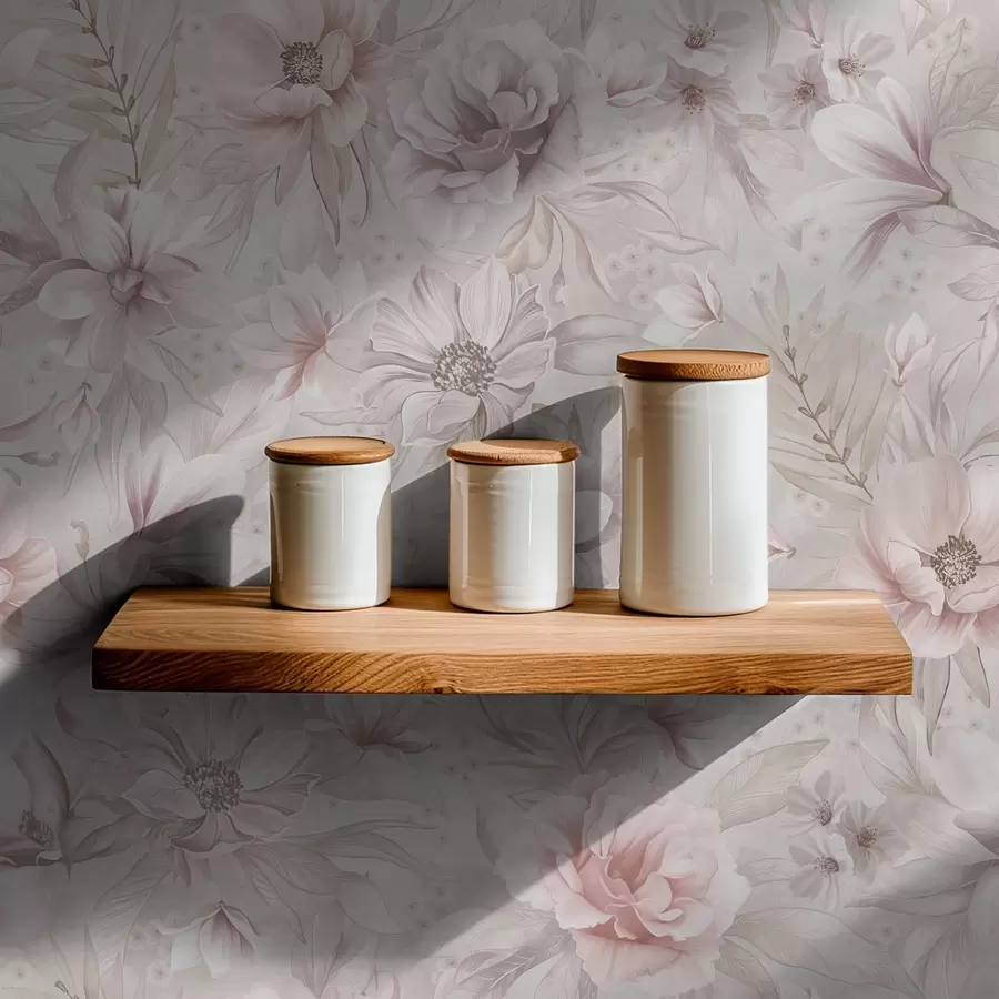 fotószőnyeg Világos mintázat nagy, finom virágokkal a01133