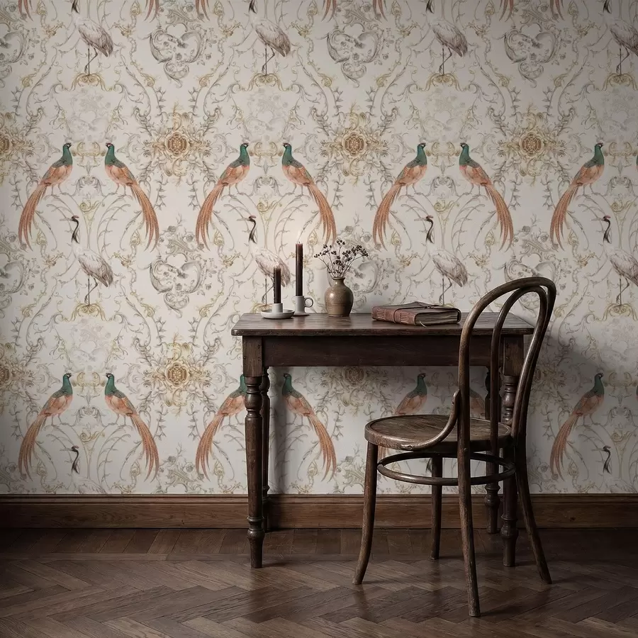 fotószőnyeg Madarakkal és motívumokkal díszített mintázat a01156