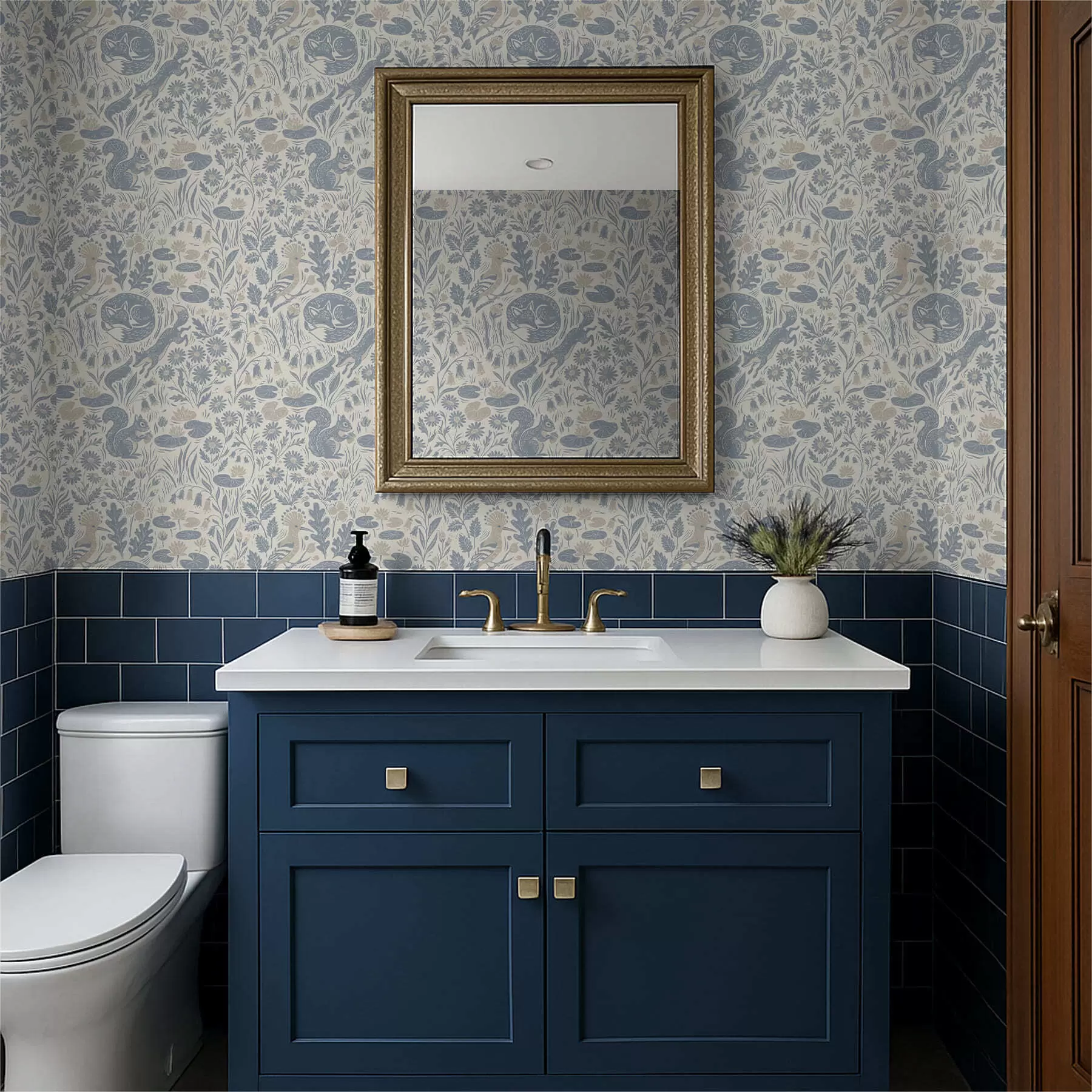 fotószőnyeg Dekoratív minta erdei állatokkal a01158