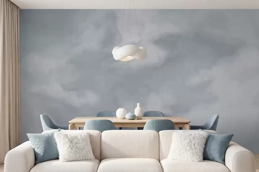 fotószőnyeg Lágy, felhős háttér világosszürke árnyalatokban w05426v1