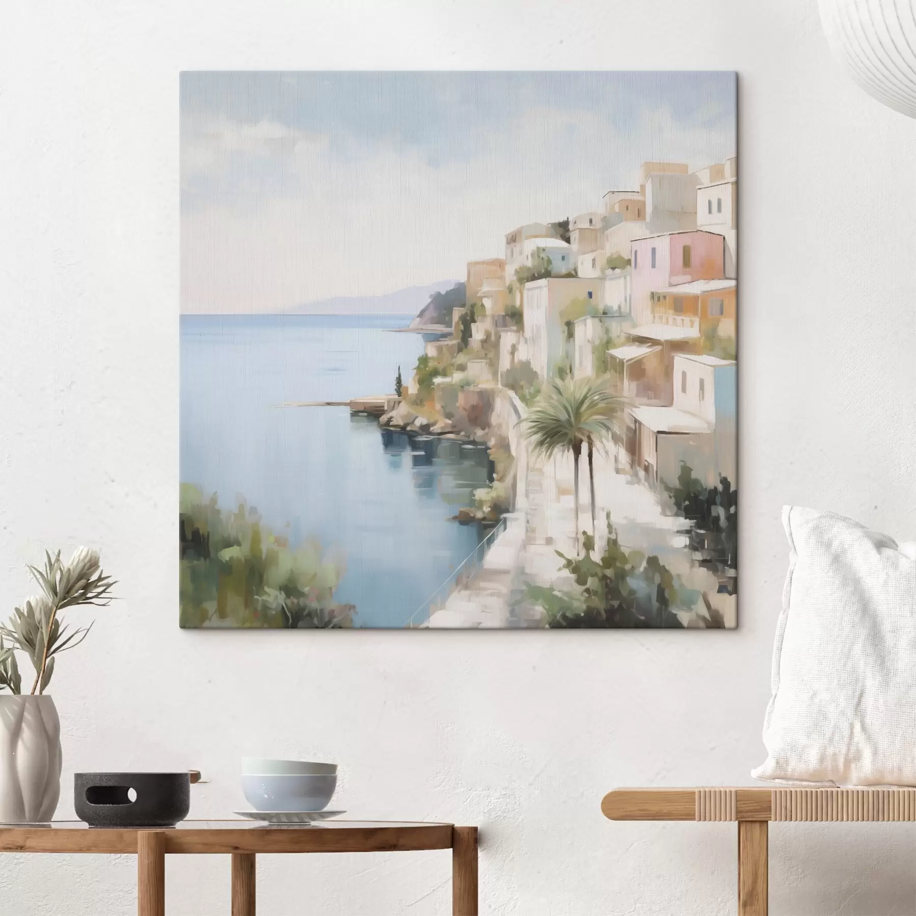 fotótapéta Tengeri város tájképe, festményutánzat s48674