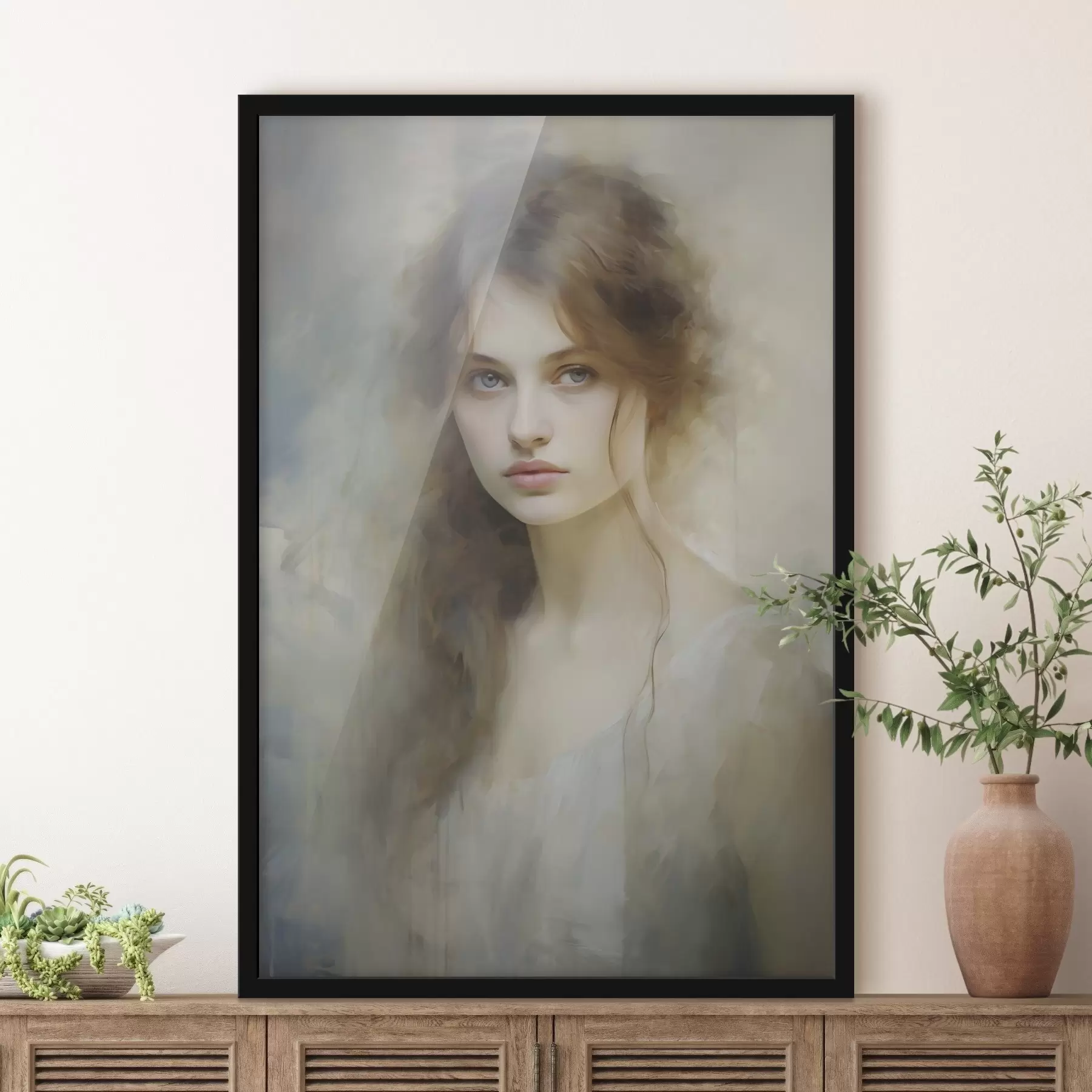 fotószőnyeg Lányt ábrázoló festmény f48682