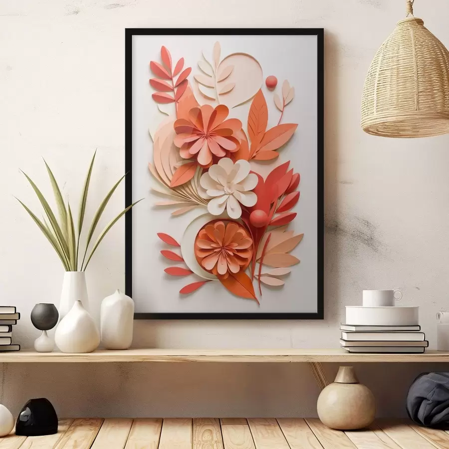 fotószőnyeg Vidám virágkompozíció meleg színekben f48600