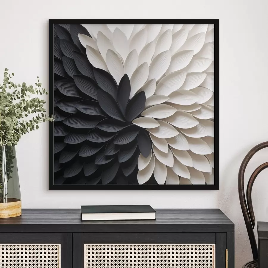 fotószőnyeg Kontrasztos világos és sötét szirmok virágformában f48604