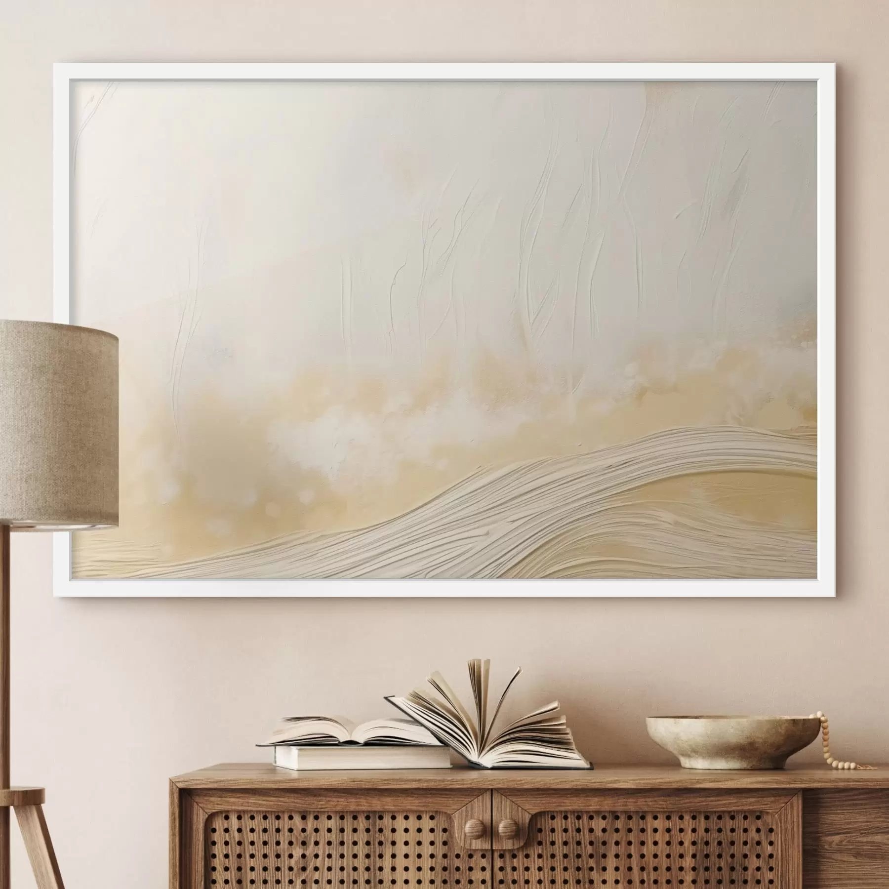 fotószőnyeg Absztrakt tájkép lágy hullámokkal és világos színekkel f48617