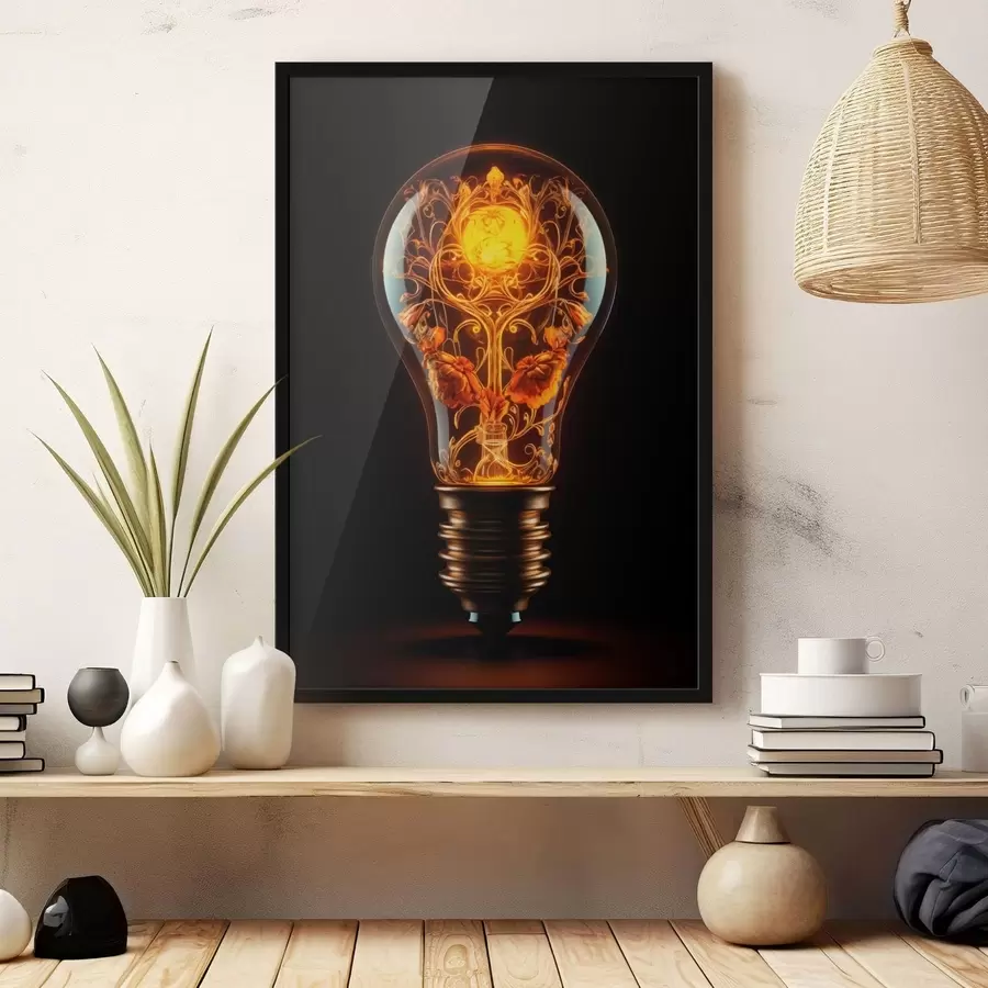 fotószőnyeg Világító izzó, belsejében díszítő mintákkal f48620