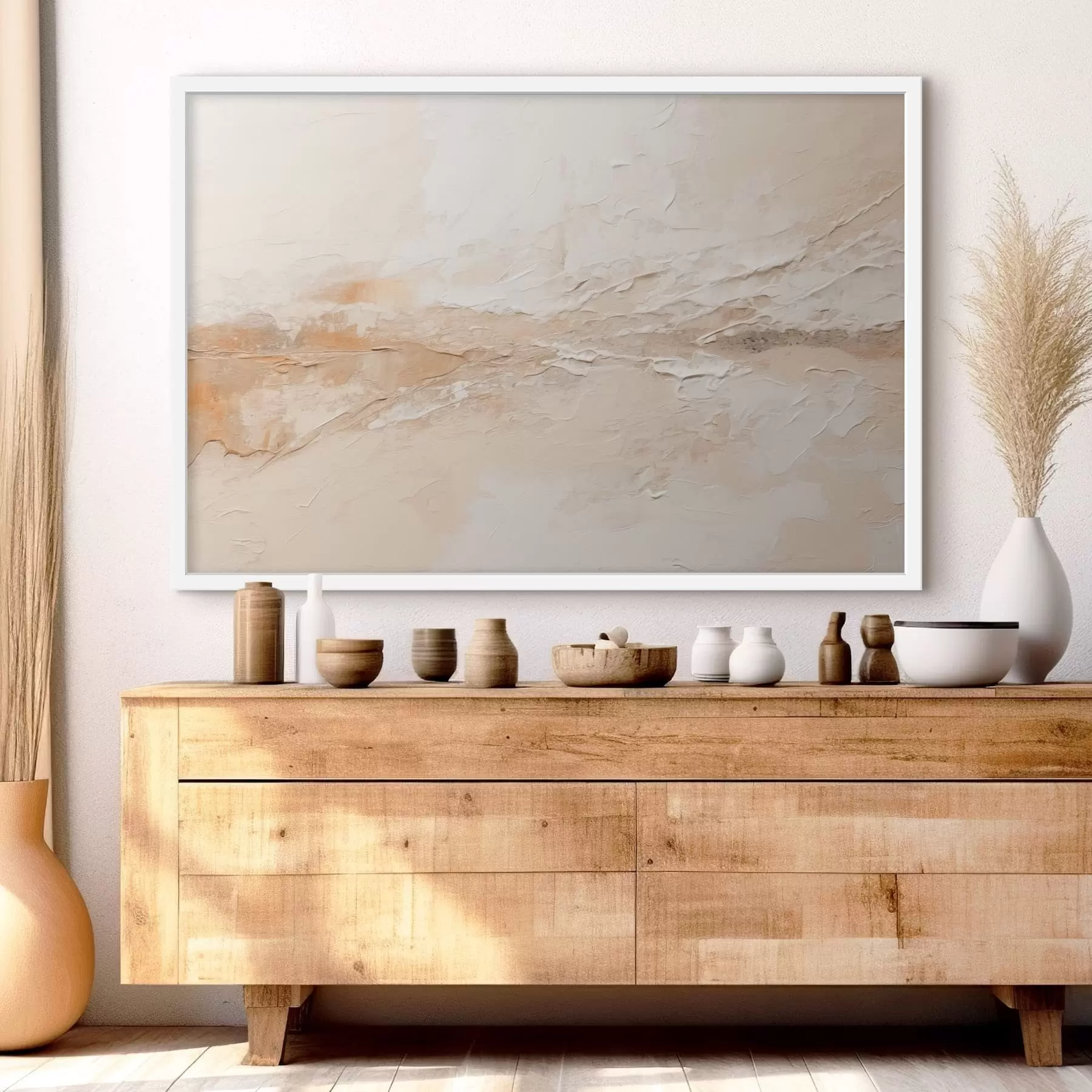 fotószőnyeg Absztrakt textúra meleg bézs színű ecsetvonásokkal f48625