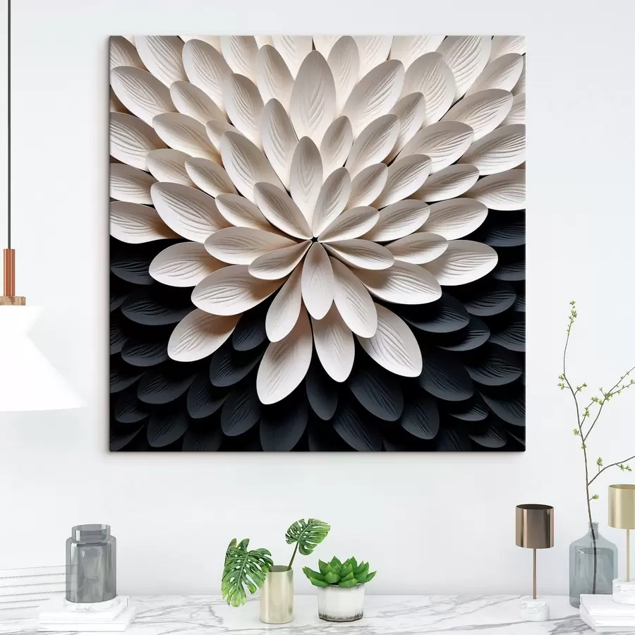 fotótapéta Absztrakt virág, sok vékony, réteges szirommal s48605