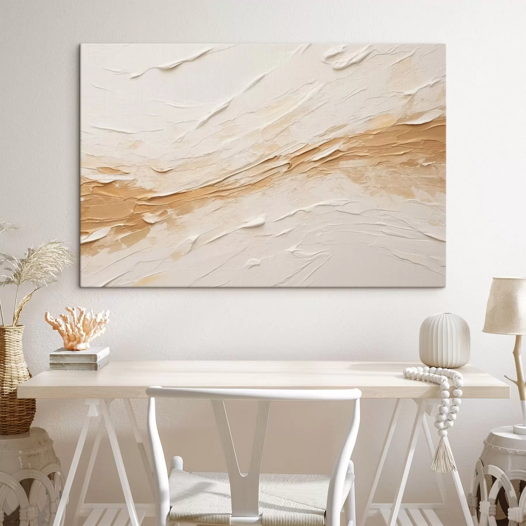 fotótapéta Könnyed textúra ecsetvonásokkal és bézs színátmenetekkel s48616