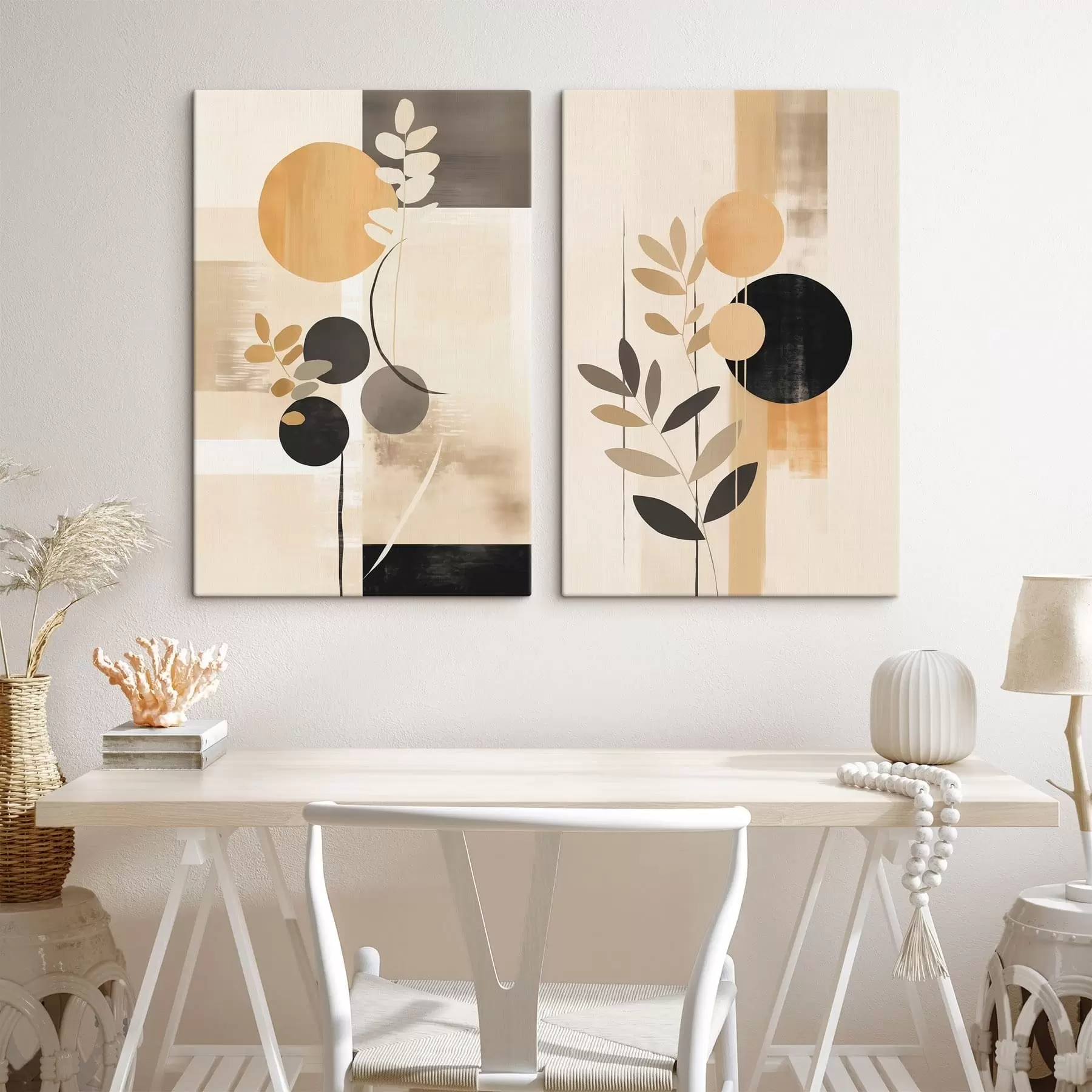 fotószőnyeg Absztrakciók levelekkel és körökkel m30133