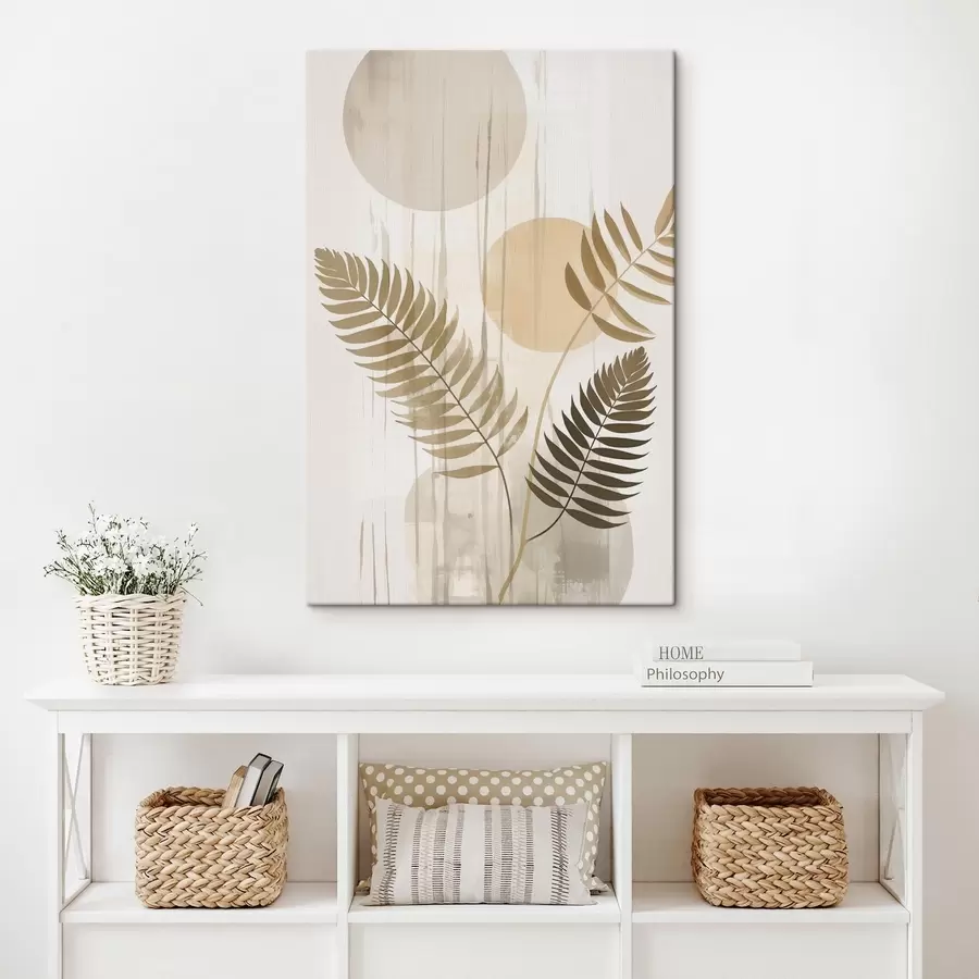 fotótapéta Egy elvont ábrázolás levelekkel díszített ágakkal s48662