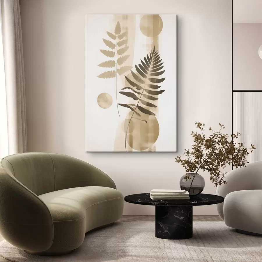 fotótapéta Egy elvont ábrázolás levelekkel díszített ágakkal s48663