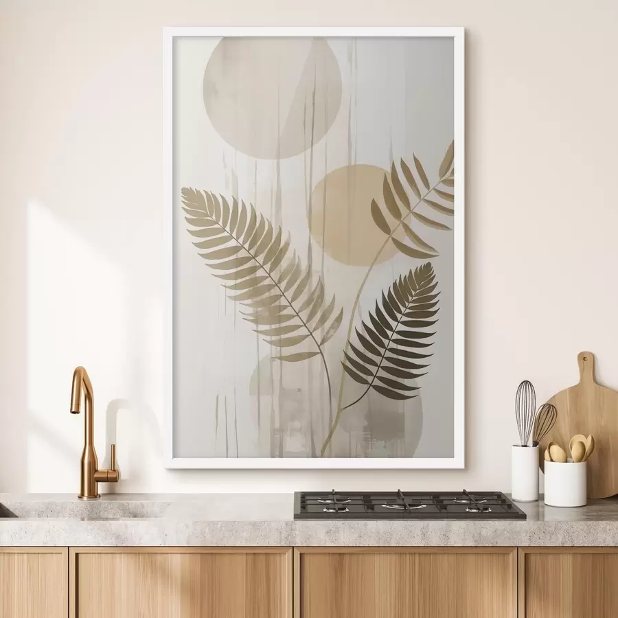 fotószőnyeg Egy elvont ábrázolás levelekkel díszített ágakkal f48662