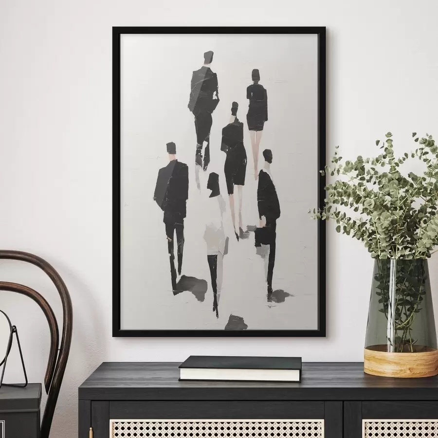 fotószőnyeg Absztrakt kompozíció emberi sziluettekkel f48667