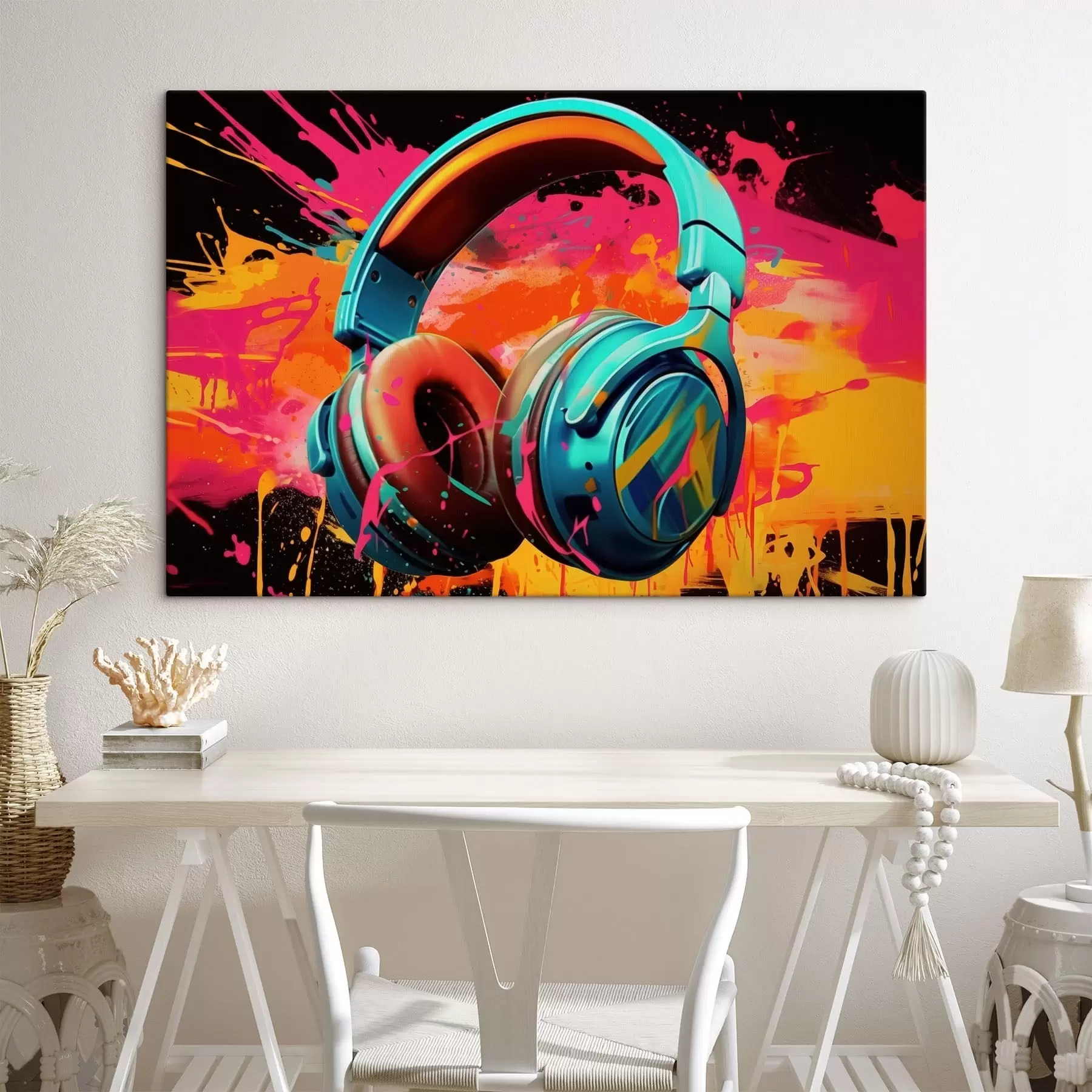 fotótapéta Élénk színű fejhallgató s48720