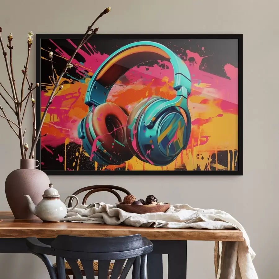 fotószőnyeg Élénk színű fejhallgató f48720
